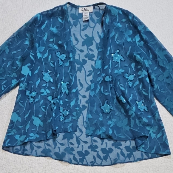 Vintage Patra 2 Piece Teal Lace Dress - Picture 7 of 12